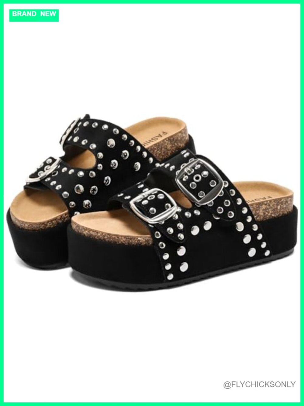 Women's Platform Slide Sandals Suede Cork Footbed Slip On